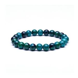 Bead Bracelet Stretch Teal Color Stone Beads